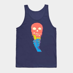 Neo Pop Neon Death's Head Skull Creamsicle Waffle Cone Tank Top